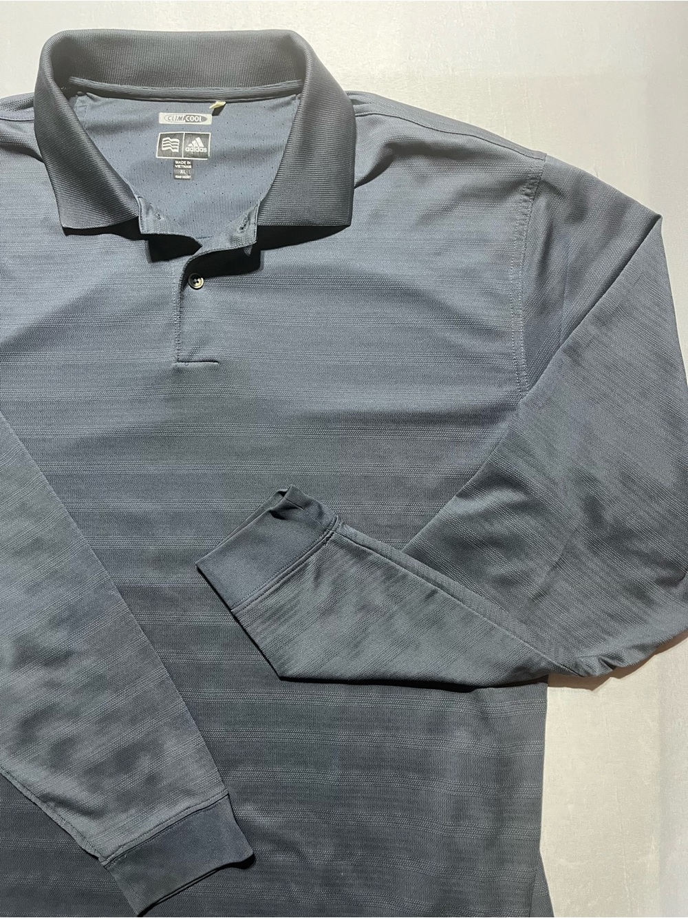 Adidas Men's XLarge Climacool Blue/Gray Long Sleeve Polo Golf Athletic Shirt